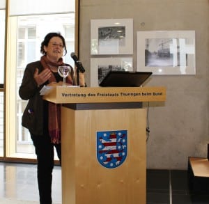 Mechthild Schrooten spricht zur Erforschung der BRD- und DDR-Wirtschaftsgeschichte